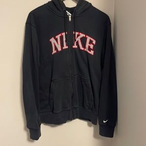 Nike dark navy blue zip up sweater, size L